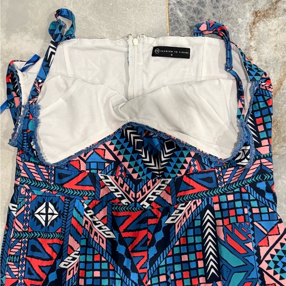 Fashion to Figure Blue and Red Floral Jumpsuit - Picture 2 of 11